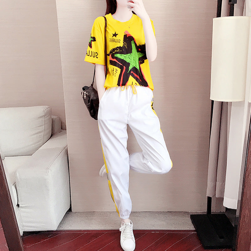 Summer new fashion short-sleeved sports two-piece suit – Clothing bags