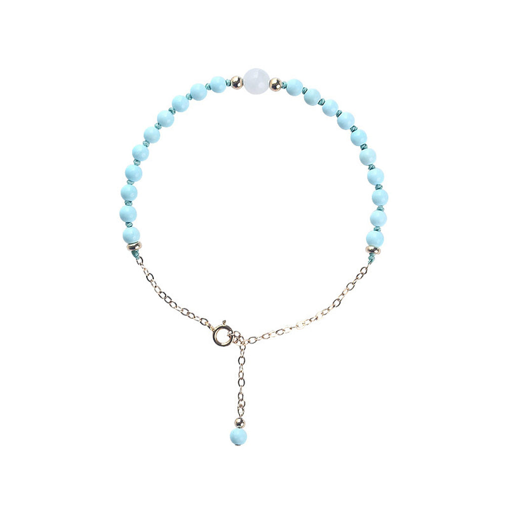 Turquoise Baby Blue Elegant Fresh Literary Girl's Thin Bracelet